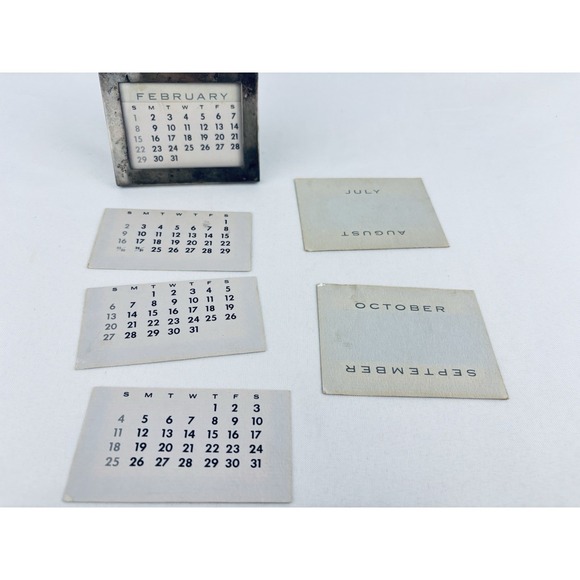 Vintage TIFFANY & CO Makers Sterling Silver Perpetual Calendar Picture Frame - Picture 3 of 10